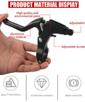 Hand holding adjustable brake lever from All In One Bike Brake Kit With Front And Rear Calipers Levers Cables Plus Multi Tool And Wrenches Includes Cable Ties And User Friendly Hardware Universal MTB Black For DIY Install