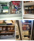 Vibe Shift Your Deep Freeze Setup With Heavy Duty Wire Baskets Acting As Kitchen Storage Organizer Bins For Chest Or Upright Models Refrigerator Dividers With Beefy Handles Four Pack Pearl White in freezer with organized food.