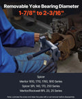 Mechanic using Beefed-Up Heavy Duty Yoke Puller Kit For Class 6-8 Trucks And Equipment on a drive shaft in workshop