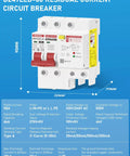 50 Amp GFCI Breaker For Hot Tub Disconnect 240V With Panel Surge Protector and LED Status Light Plus Built In Test Button front view