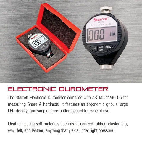 Digital Durometer Shore A Scale 0 To 100 HSA, LED Display, Simple Three Button Control, Auto Hold, ergonomic grip, case