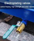 Electroplating valve on Beefy Heavy Duty Spill Containment Platform With Drain And Non Slip Utility Tray, blue industrial grade