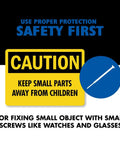 Safety warning for 11 Piece Mini Precision Screwdriver Set For Electronics Toys Computers And Watches Repair, keep away from children.