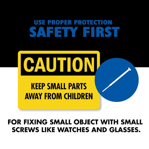 Safety warning for 11 Piece Mini Precision Screwdriver Set For Electronics Toys Computers And Watches Repair, keep away from children.