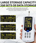 Pro Grade Portable Digital Surface Roughness Tester With 13 Parameters And 0.001 Micron Resolution Diamond Sensor 160 Micron Measurement Range Inductive Technology For Industrial And Laboratory Use Fast Accurate Surface Quality Analysis, handheld in white body