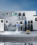Beat Range Anxiety With Heavy Duty 60KW Or 120KW DC Fast Charger EV Charging Station Featuring App Control For Outdoor Sites And Commercial Fleets To Juice Up Rigs Straight Out The Gate, showcasing multiple EV chargers.