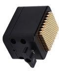 Universal Watch Movement Holder and Parts Clamp for Watchmakers and Hobbyists, black base with gold pins, side view
