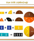 Fraction Bars Tiles And Circles Set For Math Classrooms And Homeschool Use Foam Fractions Manipulatives Kit With Twelve Sets
