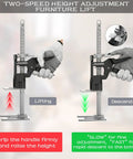 2 Pack Heavy Duty Furniture Panel Lifter With 440 Lb Capacity And Smooth Dual Speed Descent for easy cabinet lifting.