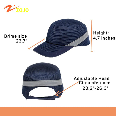 Five Pack Reflective Baseball Bump Cap Hard Hat Breathable Lightweight Safety Helmet For Men And Women Adjustable Hook And Loop Fit Mesh Navy Blue Version Worksite Ready All Day Comfort