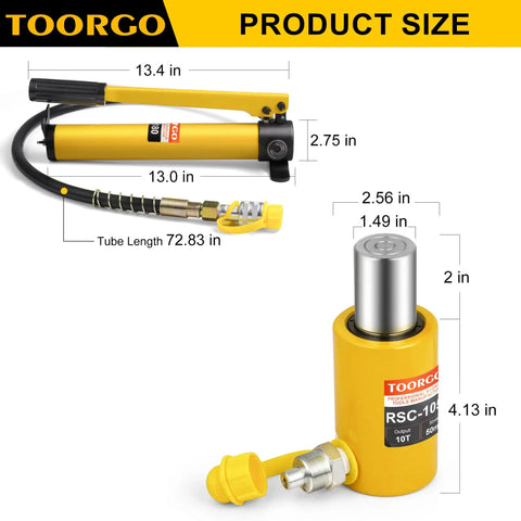 Zero Sweat 10 Ton Hydraulic Cylinder Jack With 2 Inch Stroke Automatic Retracting Ram Built Tough Portable Power Hydraulics For Heavy Garage Pulls And Car Repair
