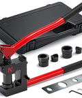 Heavy-Duty Metal Stud Punch Set With Seven Eighths Inch, One And One Eighth Inch, And One And Eleven Thirty-Seconds Inch Dies, 20 Gauge Capacity