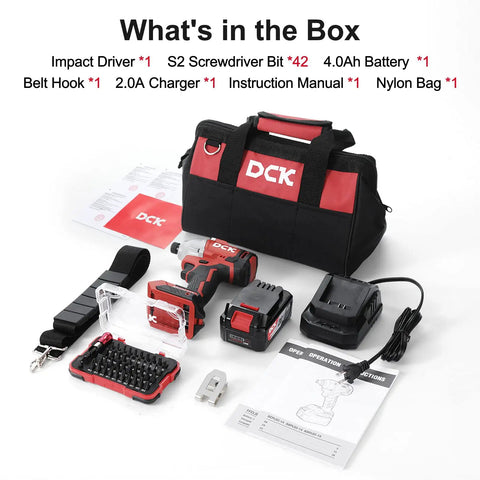 Beast Of A 20V Max Brushless Cordless Impact Driver Kit With 1600 InLb Torque, hex, speeds, battery, charger, and bit set
