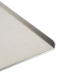 Close-up of Wear-Ever Aluminum Cookie Sheet Pan 17 by 14 Inches, showcasing the heavy gauge aluminum and smooth curved edge.