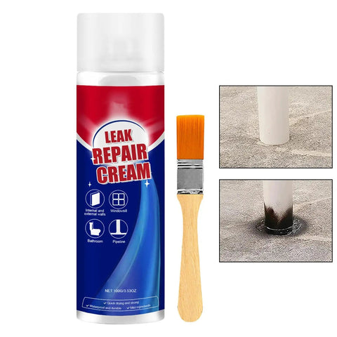 Waterproof Roof Sealant Liquid 100mL Quick Dry Instant Leak Repair For Tile Gutter Concrete and Bathroom Walls Gaps, bottle and brush