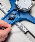 Using hex key on Table Saw Alignment Gauge With Precision Dial Indicator For Perfect Parallel Cuts, Aluminum Miter Bar visible