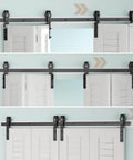 Heavy Duty 48 Inch Bi Folding Sliding Barn Door Hardware Kit With Wall Mount Rollers for Four 11 Inch Bifold Doors