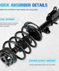 Dodge Grand Caravan Front Struts And Sway Bar Links Kit For 2008 To 2019 Not For RT Or GT Models And Not Compatible With Nivomat Rear Suspension Easy Installation Durable Front Suspension Upgrade For Smooth Ride And Tight Handling, black steel coil spring strut