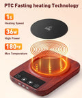 Electric Coffee Cup Warmer With Auto Shut Off And Nine Temperature Settings 36W Rapid Desk Mug Heater with heating plate and controls.