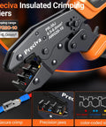 Heavy Duty Crimping Tool Kit For Insulated Terminals And Wire Connectors With Ratchet Crimper Covering AWG 20 To 10