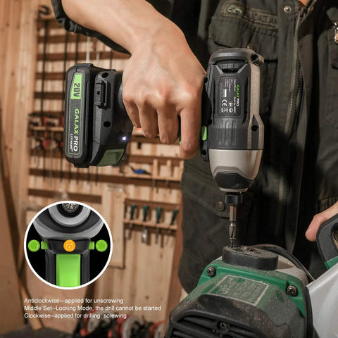 Using Cordless Drill Driver And Impact Driver Kit With 1.3Ah Battery and Tool Bag in workshop setting