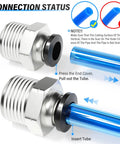 Push To Connect Pneumatic Fittings Straight Male 3/8 Inch Tube OD X 1/2 Inch NPT Thread Copper And Plastic Pack Of 2 instructions