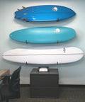 Wood Surfboard Rack For Longboards And Shortboards Indoor Outdoor Wall Mount Display Crafted In Minimal Dark Stained Wood