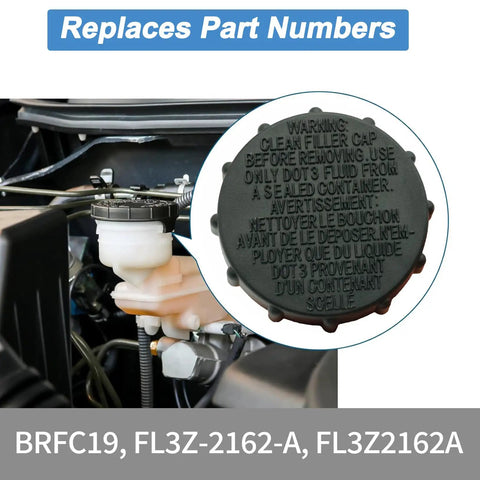 Brake Fluid Reservoir Cap Replacement For F150 Expedition Lincoln Navigator Master Cylinder Cap with engraved warning text