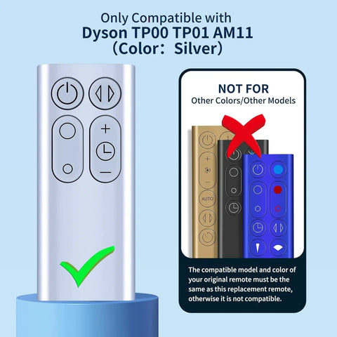 Dyson Replacement Remote Control For TP00 TP01 AM11 Pure Cool Air Purifier Tower Fan With Battery Included Silver Finish