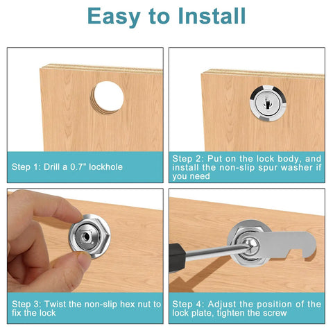 Installation guide for Badass Heavy Duty Cam Locks Keyed Alike Cabinet Hardware 1 1 8 Inch Zinc Alloy Cylinder.