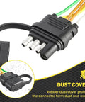 Close-up of Heavy Duty 22 Foot Trailer Wiring Harness With Slick Wishbone Adapter for Zero Fuss Both Side Taillight Rewrite showing rubber dust cover.