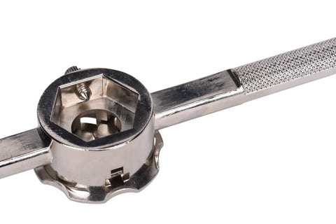 Adjustable Self Centering Die Stock for 1 Inch Dies, Heavy Duty Metalworking Tool showing die holder and handle.