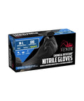 Box of Chemical-Resistant Nitrile Gloves Disposable Black Heavy Duty Grip For Painting Cleaning Automotive Work Size Medium Large Latex Free Powder Free 100 Count