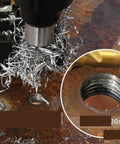 Professional Mag Drill With Stepless Speed Control For Steel Structures drilling metal with silver shavings visible around the bit.