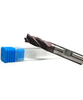 HFS roughing end mill, 4-flute, square end, TiAlN-coated M42 cobalt, 1/2 in diameter, for steel