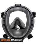 Front view of Full Face Industrial Gas Mask With 40mm NATO Filter Compatibility showcasing advanced valve design.