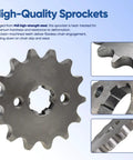 Front Engine Sprocket 420 14T 17mm Bore For 50cc To 160cc Dirt Bikes, high-strength steel, detailed tooth design, fits 420 chains