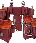 Oil Tanned Leather Tool Belt With 27 Pockets Go To Heavy Duty Pouch For Electricians Carpenters And Framers Tools Organizer