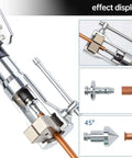 Pro Grade Handheld Hydraulic Flaring Tool Kit For 3/16 To 7/8 Inch Copper Tubing with Swaging Tools shown in use