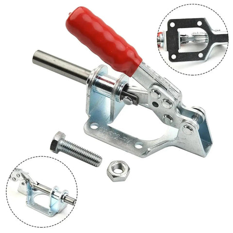 2 Pack Quick Release Toggle Clamp Set For Woodworking And Welding, Push Pull Vertical Latch Clamps, Anti Slip Hold Down For Jigs And Fixtures, Heavy Duty Grip, Easy Release, Durable Carbon Steel Build