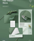 Removable Peel And Stick Wallpaper Contact Paper Dark Green Self Adhesive Vinyl Roll for walls and cabinets with embossed texture.