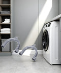 Two Pack Gray U Shape Drain Hose Holders For Washing Machines And Dishwashers Durable Plastic Hose Brackets in laundry room