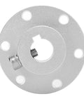 Top view of an aluminum flange coupling for RC models 14mm shaft, showing high hardness alloy connector with screw fitting.