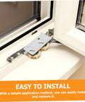 Get Your Track Setup Running Like Butter With These Heavy Duty Sliding Door And Window Pulleys Crafted From Premium Stainless Steel And Fitted With Dual Copper Wheels For Effortless Everyday Glide, showing pulleys in a window.