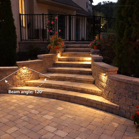 Low Voltage LED Deck Lights Set For Outdoors, 170 Lumen 4.09 Inch Landscape Step Rail Fence Lighting, 12 To 36V AC DC, Die Cast Aluminum Housing With Frosted Glass Lens, UL Listed Cord, Brown Finish, 3000K Warm White, 6 Pack