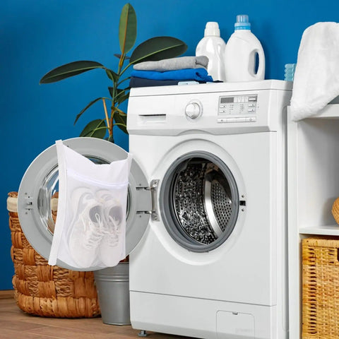 Durable Sneaker Laundry Bag With Zipper And Straps, Honeycomb Mesh Wash And Dry Net For Shoes by washing machine