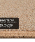 No Slip Carpet Stair Treads Set Of 15 Pebble Beige 8 Inches By 30 Inches With Skid Resistant Rubber Backing showing pile height and bound edges