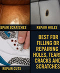 Leather Repair Filler For Holes, Tears, Cracks And Scratches On Car Seats, Furniture, And Shoes Flexible Paintable Crack Repair