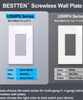 40 Pack Mid Size Screwless Outlet Covers Wall Plates 1 Gang Gloss Snow White Decorative USWP6 Midsize 4.88 By 3.11 Inches