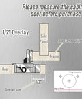 Slam Free Soft Close Cabinet Hinges Pair 1-1/2 Inch Overlay Face Frame Concealed Door Hinges With Integrated Damper installation diagram